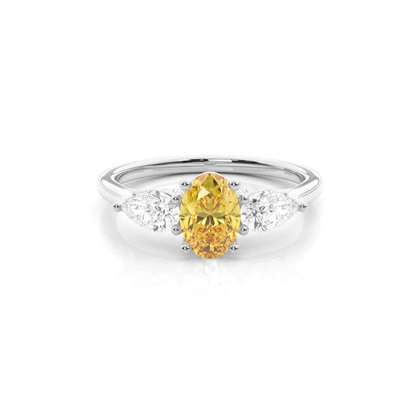 Yellow Diamond Trilogy Engagement Ring