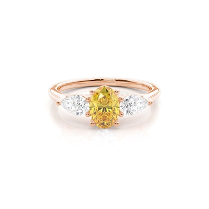 Yellow Diamond Trilogy Engagement Ring