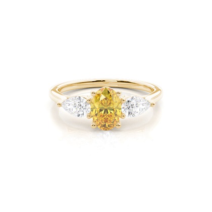 Yellow Diamond Trilogy Engagement Ring
