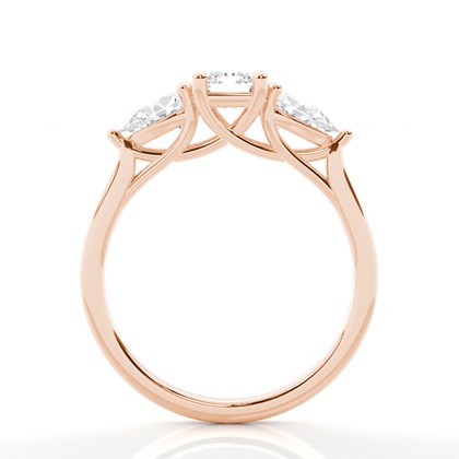 Trilogie-Diamant-Verlobungsring in Krappenfassung