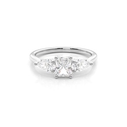 Trilogie-Diamant-Verlobungsring in Krappenfassung
