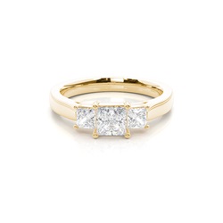4 Prong Setting Plain Three Stone Ring