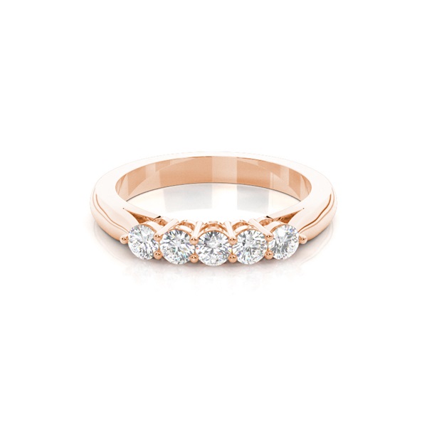 Prong Setting Plain Five Stone Ring
