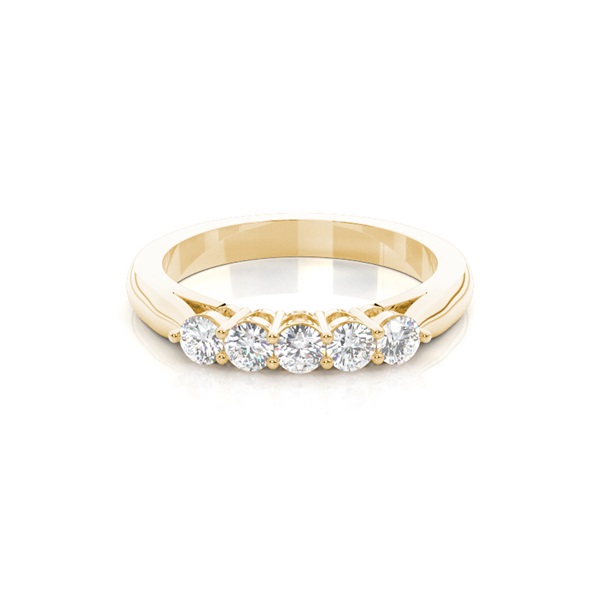 Prong Setting Plain Five Stone Ring