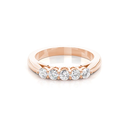 Rose Gold 5 Stone Diamond Rings