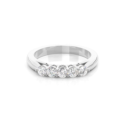 Prong Setting Plain Five Stone Ring