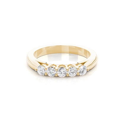 Prong Setting Plain Five Stone Ring