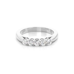Prong Setting Plain Five Stone Ring