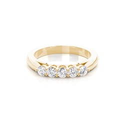 Prong Setting Plain Five Stone Ring