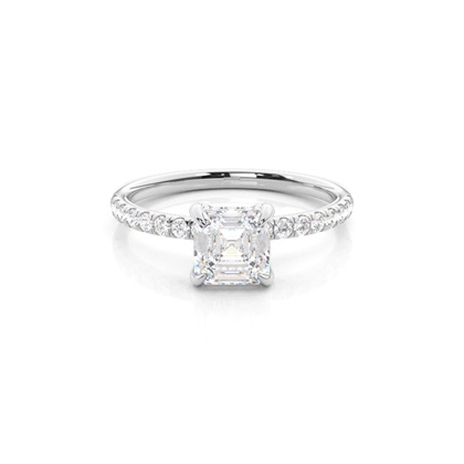 Asscher Halo Diamond Engagement Rings