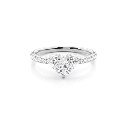 Heart Halo Diamond Engagement Rings