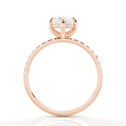 Marquise Schliff Rotgold Halo Verlobungsringe