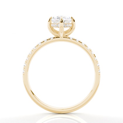 Marquise Schliff Gelbgold Halo Verlobungsringe
