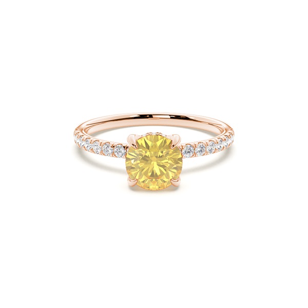 Hidden Halo Yellow Diamond Engagement Ring