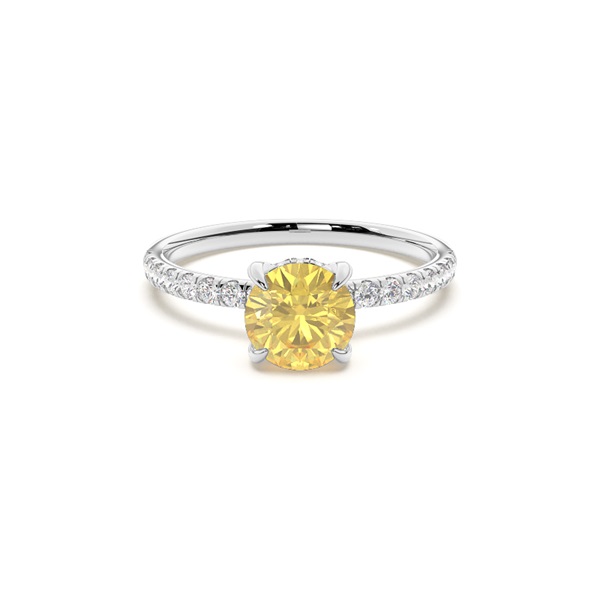 Hidden Halo Yellow Diamond Engagement Ring