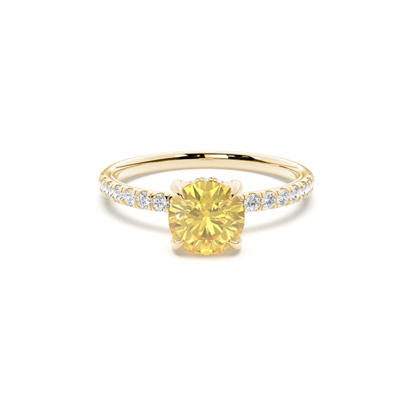 Hidden Halo Yellow Diamond Engagement Ring