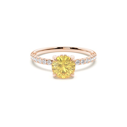 Rose Gull Gult Diamant Forlovelsesringer