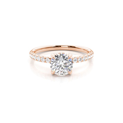 Rose Gold Halo Diamond Engagement Rings