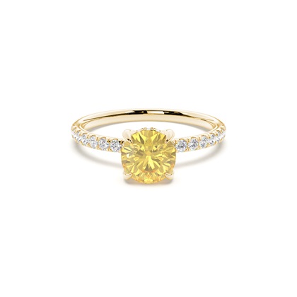Hidden Halo Yellow Diamond Engagement Ring