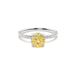 Hidden Halo Yellow Diamond Engagement Ring