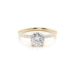 Prong Setting Diamond Hidden Halo Rings
