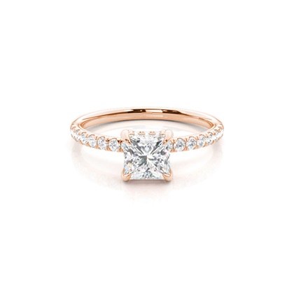 2.00 Carat Rotgold Halo Verlobungsringe