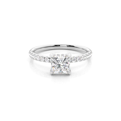 Princess Halo Diamond Engagement Rings