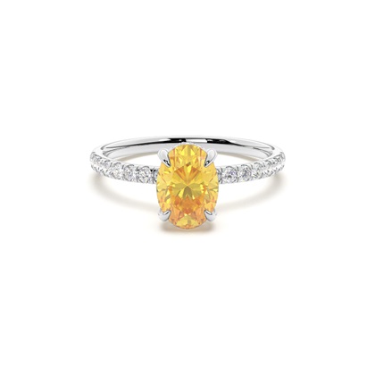 Oval Yellow Diamond Engagement Rings