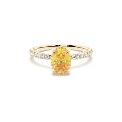 Hidden Halo Yellow Diamond Engagement Ring