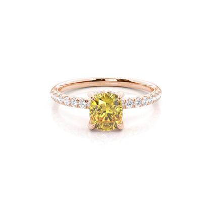 Hidden Halo Yellow Diamond Engagement Ring