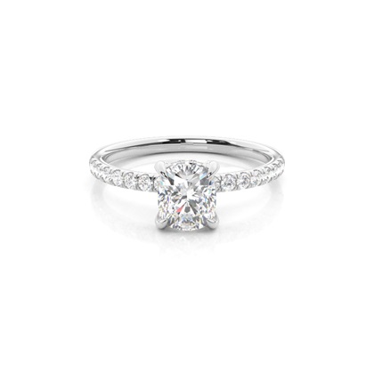 Cushion Cut Halo Diamond Engagement Rings