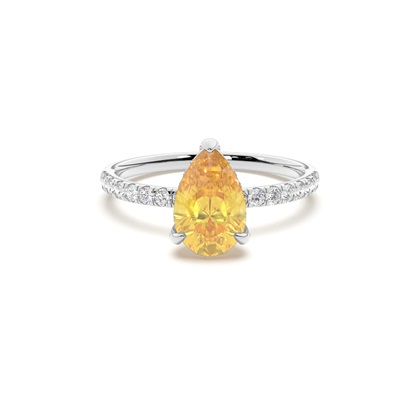 Pear Yellow Diamond Engagement Rings