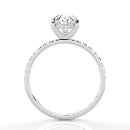 Pear Halo Diamond Engagement Rings