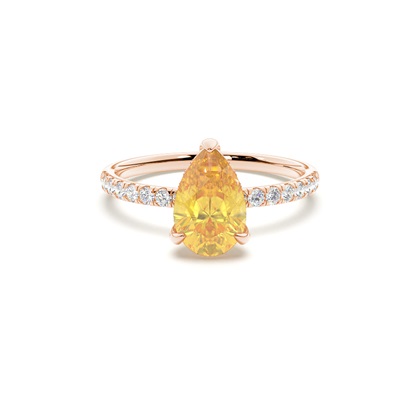 Hidden Halo Yellow Diamond Engagement Ring