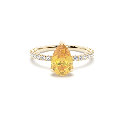 Hidden Halo Yellow Diamond Engagement Ring