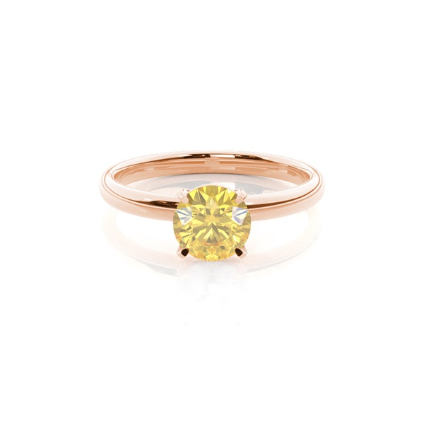 Prong Setting Solitaire Yellow Diamond Engagement Ring