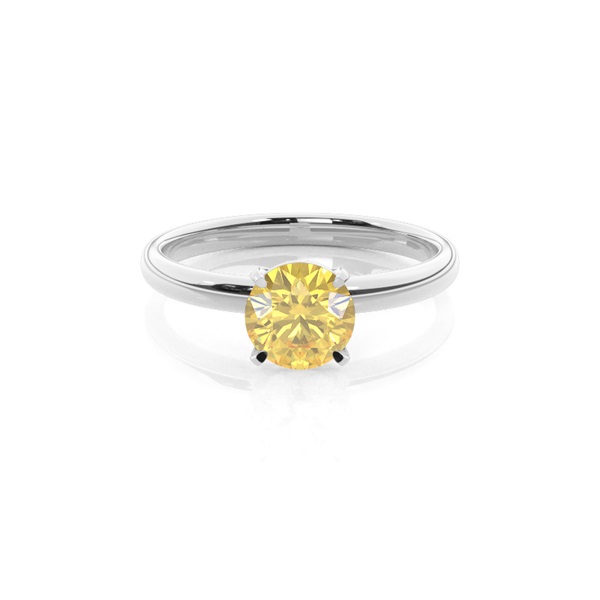 Prong Setting Solitaire Yellow Diamond Engagement Ring
