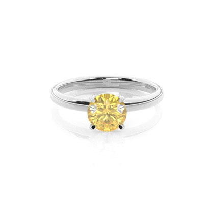 Prong Setting Solitaire Yellow Diamond Engagement Ring