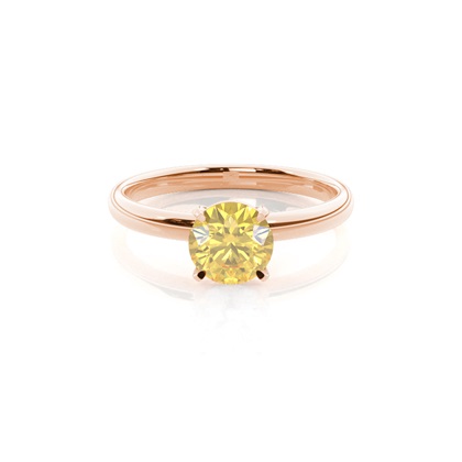 Prong Setting Solitaire Yellow Diamond Ring