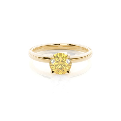 Prong Setting Solitaire Yellow Diamond Ring