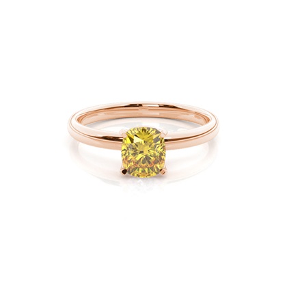 Prong Setting Solitaire Yellow Diamond Engagement Ring