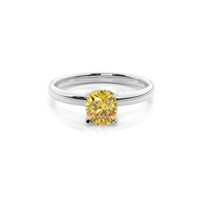 Prong Setting Solitaire Yellow Diamond Ring
