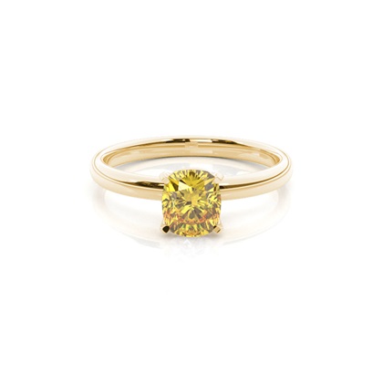 Prong Setting Solitaire Yellow Diamond Ring