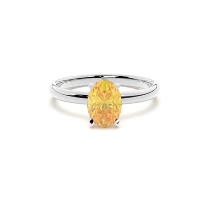 Prong Setting Solitaire Yellow Diamond Engagement Ring
