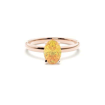 Prong Setting Solitaire Yellow Diamond Ring