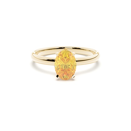 Prong Setting Solitaire Yellow Diamond Ring