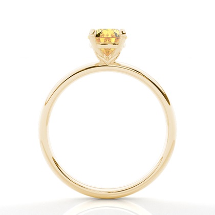 Solitär Verlobungsring mit gelbem Diamant in Krappenfassung