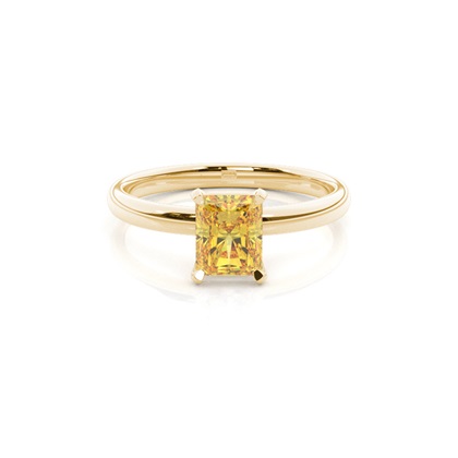 Prong Setting Solitaire Yellow Diamond Engagement Ring