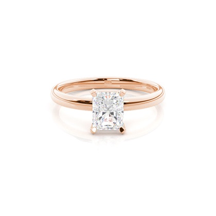 Radiant Rose Gold Solitaire Engagement Rings