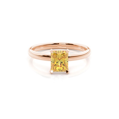 Prong Setting Solitaire Yellow Diamond Ring